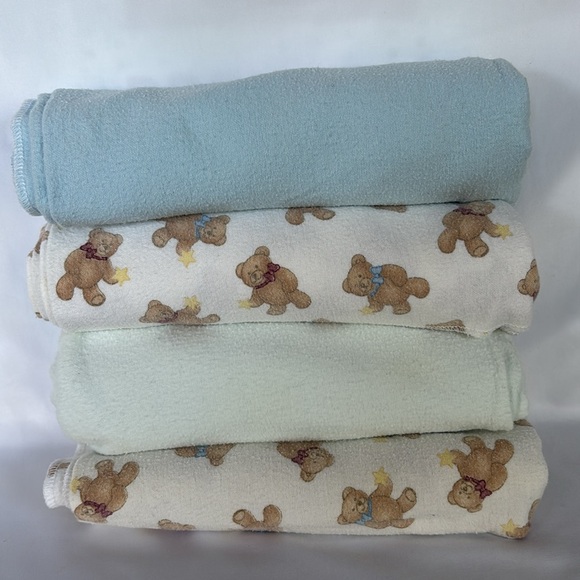 Other - Pre Loved Set of Four Baby Flannel Swaddle Wrap